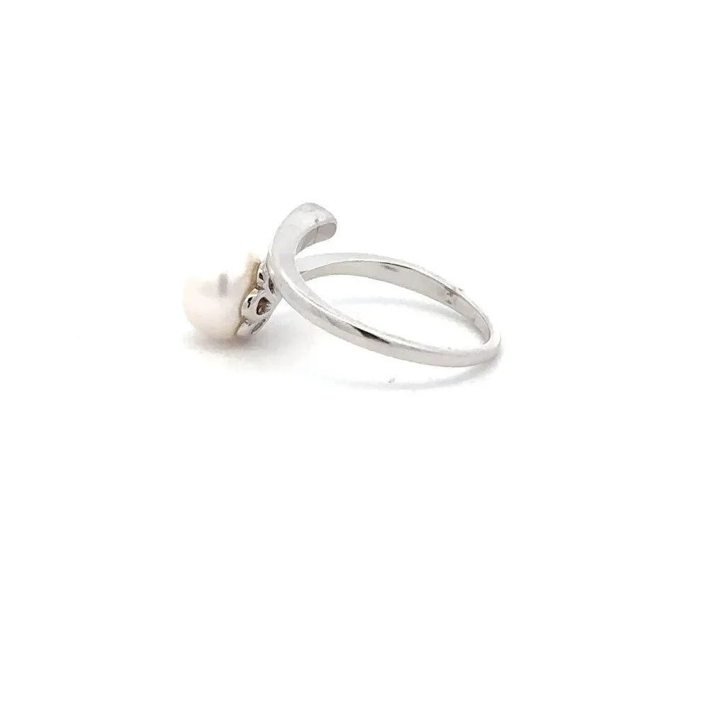 925 Sterling Silver Ring Freshwater Pearl Size 5 - Picture 3 of 5